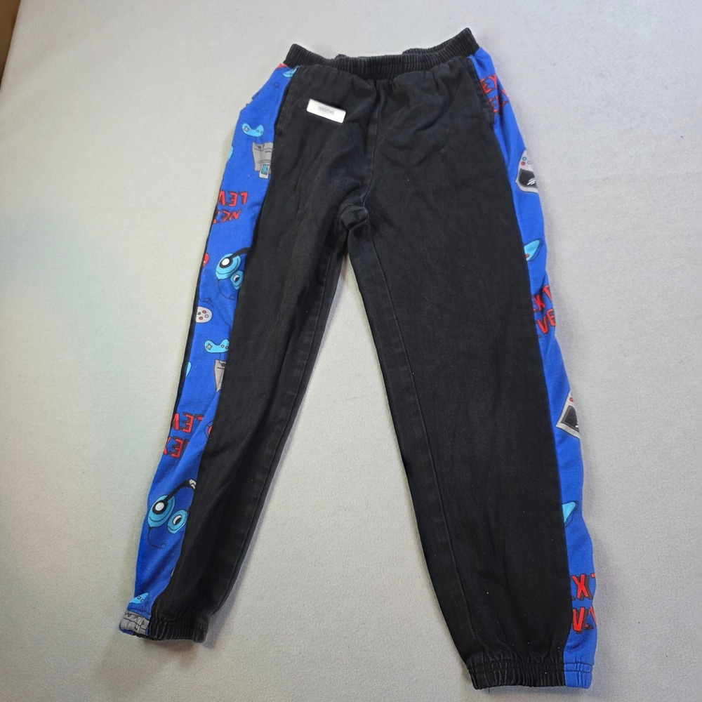 SHEIN Boys Gamer Joggers Black Blue Next Level Graphic Pants Size 8Y 128